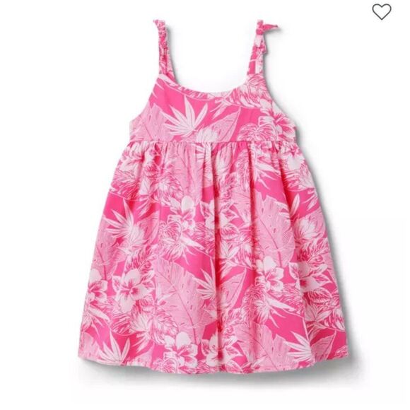 Janie and Jack 100048639 Girl Bright Pink Palm Tropical Palm Sundress 18-24 m - Picture 1 of 14